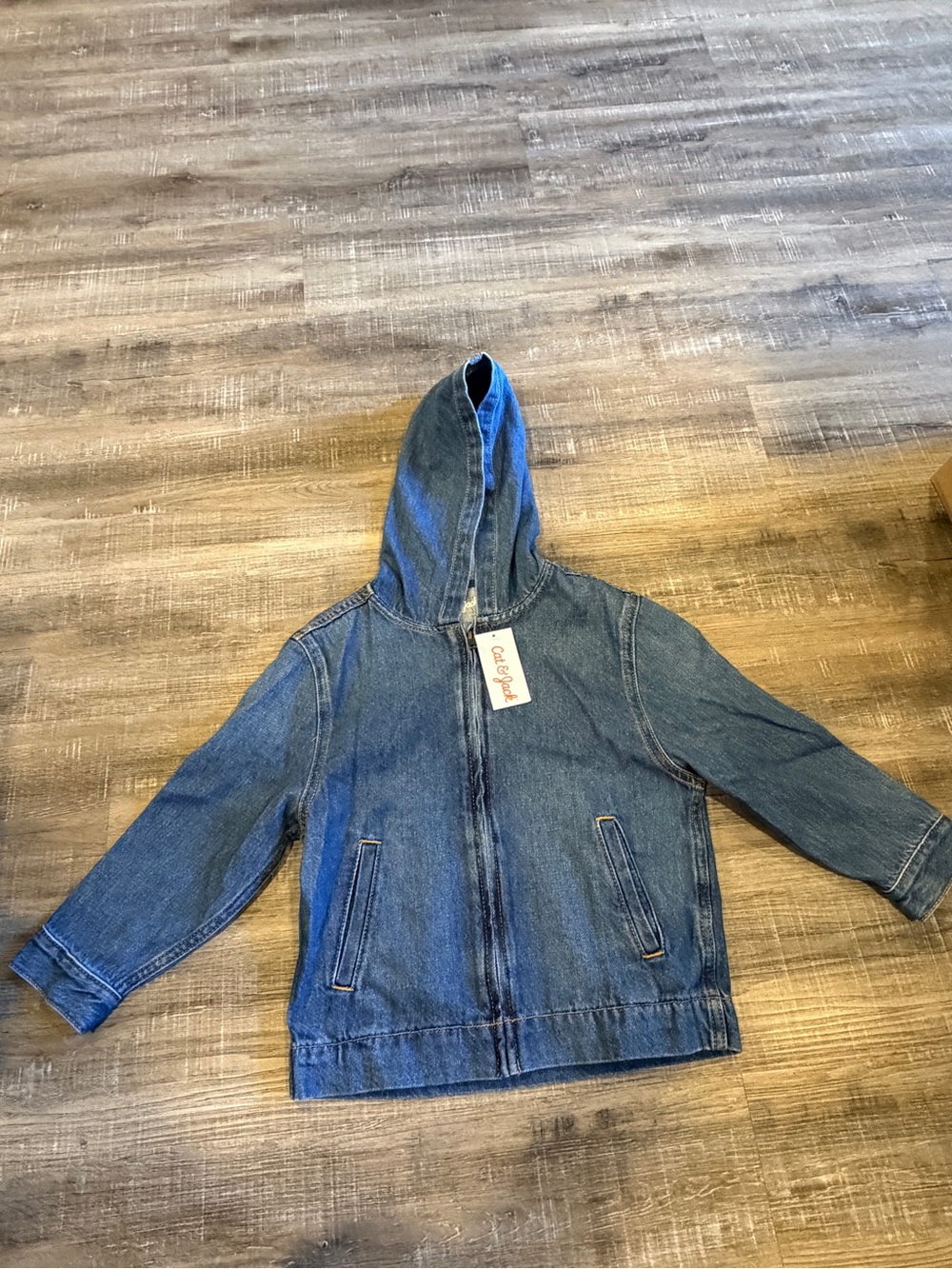 Cat & Jack Dark Blue Hooded Denim Jacket